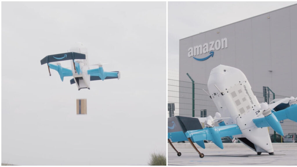 Amazon fa volare il primo drone per le consegne in Italia